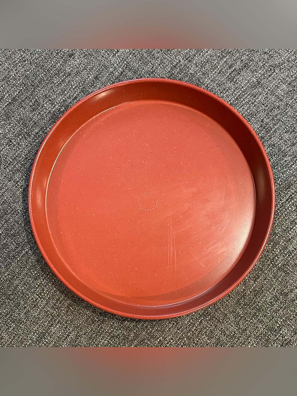Deep red metal tray • heavyweight • big tray